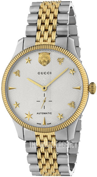 Gucci G Timeless Automatic White Dial Two Tone Steel Strap Watch for Men - YA126356 Buy Now By Gucci