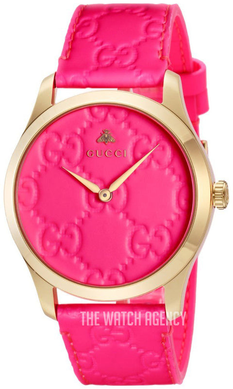 Gucci G Timeless Quartz Pink Dial Pink Leather Strap Watch For Women - YA1264115 Buy Now By Gucci
