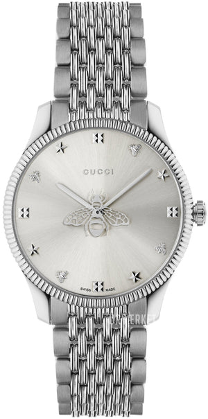Gucci G Timeless Quartz Silver Dial Silver Steel Strap Watch For Women - YA1264153 Buy Now By Gucci