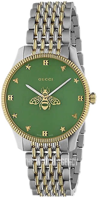 Gucci G Timeless Quartz Green Dial Two Tone Steel Strap Watch For Men - YA1264182 Buy Now By Gucci