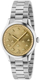 Gucci G Timeless Quartz Gold Dial Silver Steel Strap Watch for Women - YA1265035 Buy Now By Gucci