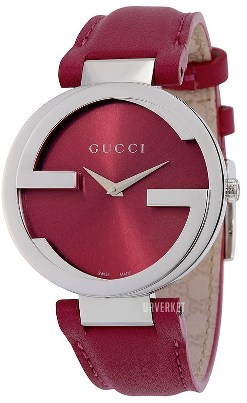 Gucci Interlocking G Quartz Pink Dial Pink Leather Strap Watch For Women - YA133321 Buy Now By Gucci