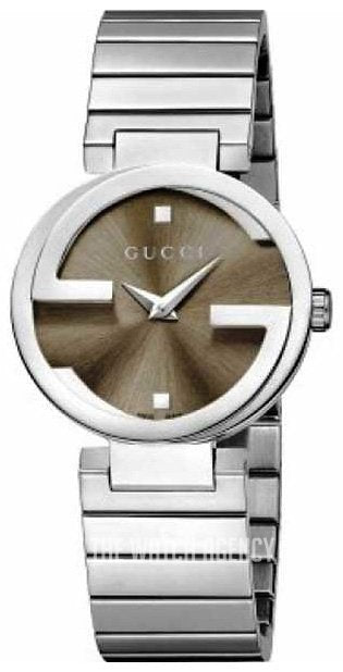 Gucci Interlocking G Brown Dial Silver Steel Strap Watch For Women - YA133506 Buy Now By Gucci