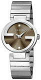 Gucci Interlocking G Brown Dial Silver Steel Strap Watch For Women - YA133506 Buy Now By Gucci