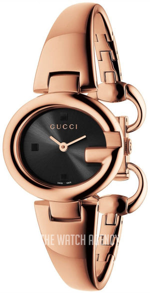 Gucci Guccissima Collection Quartz Black Dial Rose Gold Steel Strap Watch For Women - YA134509 Buy Now By Gucci