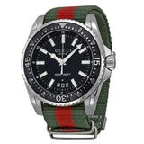 Gucci Dive Black Dial Two Tone NATO Strap Watch For Men - YA136206 Buy Now By Gucci