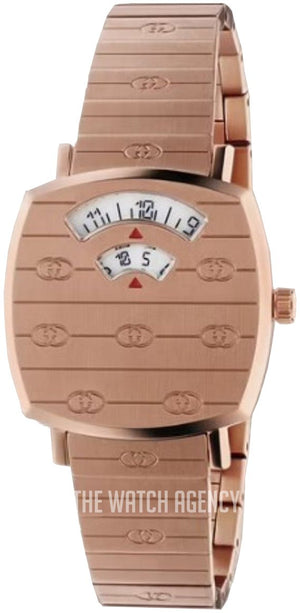 Gucci Grip Quartz Rose Gold Dial Rose Gold Steel Strap Watch For Women - YA157505 Buy Now By Gucci