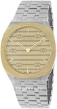 Gucci 25H Quartz Gold Dial Silver Steel Strap Watch for Men - YA163405 Buy Now By Gucci
