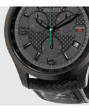 Gucci G Timeless Chronograph Black Dial Black Leather Strap Watch For Men - YA126244 Buy Now By Gucci
