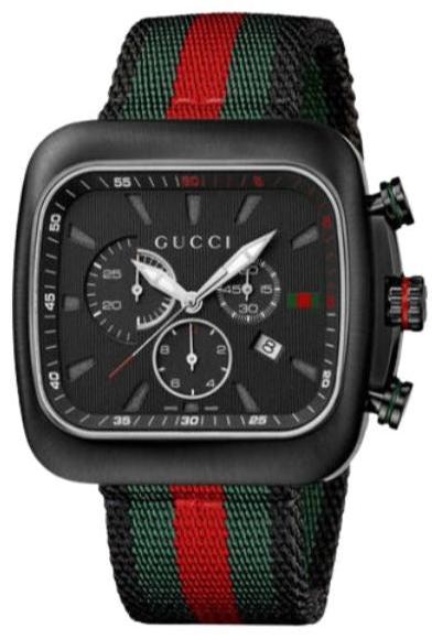 Gucci Coupe Chronograph Quartz Black Two Tone NATO Strap Watch For Men - YA131202 Buy Now By Gucci