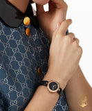 Gucci Diamantissima Quartz Black Dial Black Leather Strap Watch for Women - YA141501 Buy Now By Gucci