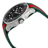 Gucci Dive Black Dial Red & Green Nylon Strap Watch For Men - YA136209 Buy Now By Gucci