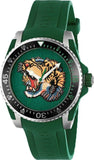 Gucci Dive Tiger Green Dial Green Rubber Strap Watch For Men - YA136316 Buy Now By Gucci