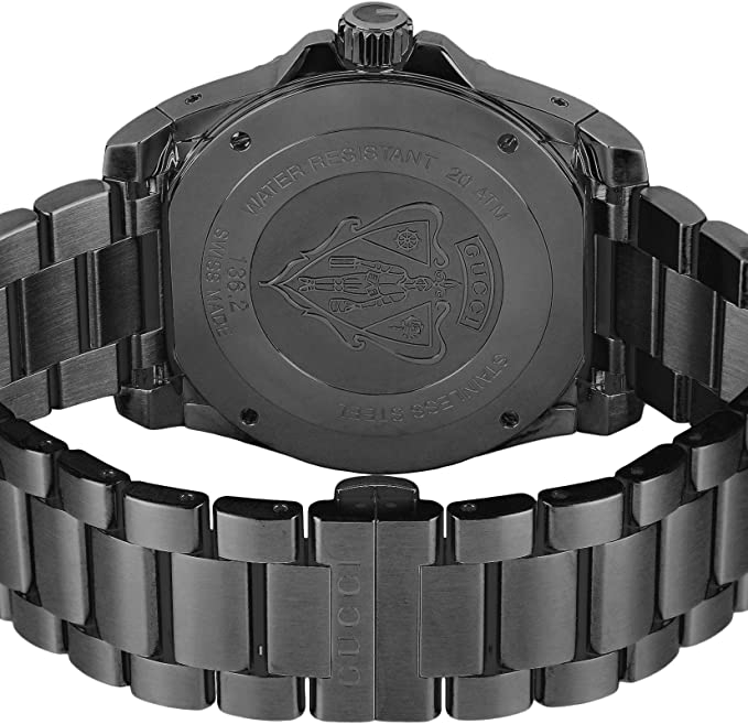 Gucci Dive Quartz Black Dial Black Steel Strap Watch For Men - YA136213 Buy Now By Gucci