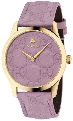 Gucci G Timeless Quartz Lilac Dial Lilac Leather Strap Watch For Women - YA1264098 Buy Now By Gucci