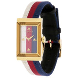 Gucci G-Frame Mother of Pearl Dial White Blue Red Nylon Strap Watch For Women - YA147405 Buy Now By Gucci