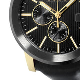 Gucci G Chrono Black Dial Black Leather Strap Watch For Men - YA101203 Buy Now By Gucci