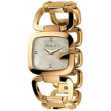 Gucci G Gucci Diamonds Mother of Pearl Dial Yellow Gold Steel Strap Watch For Women - YA125513 Buy Now By Gucci