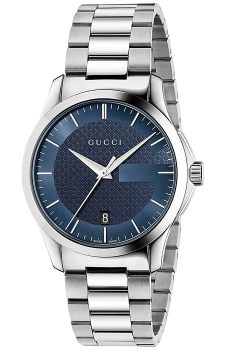 Gucci G Timeless Blue Dial Silver Steel Strap Watch For Men - YA126440 Buy Now By Gucci