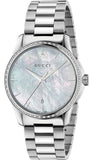 Gucci G Timeless Mother of Pearl White Dial Silver Steel Strap Watch For Women - YA126444 Buy Now By Gucci