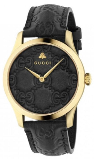 Gucci G Timeless Quartz Black Dial Black Leather Strap Watch For Women - YA1264034A Buy Now By Gucci