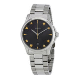 Gucci G Timeless Black Dial Silver Steel Strap Watch For Women - YA1264029 Buy Now By Gucci