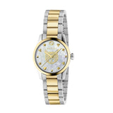 Gucci G Timeless Quartz Mother of Pearl Dial Two Tone Steel Strap Watch For Women - YA1265012 Buy Now By Gucci