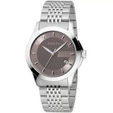 Gucci G Timeless Brown Dial Silver Steel Strap Watch For Men - YA126406 Buy Now By Gucci