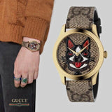 Gucci G-Timeless Brown Dial Brown Leather Strap Unisex Watch - YA1264057 Buy Now By Gucci