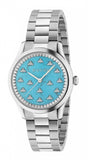 Gucci G Timeless Quartz Turquoise Dial Silver Steel Strap Unisex Watch - YA1265044 Buy Now By Gucci