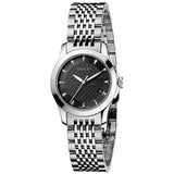 Gucci G Timeless Black Dial Silver Steel Strap Watch For Women - YA126502 Buy Now By Gucci
