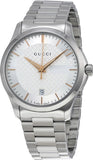 Gucci G Timeless Silver Dial Silver Steel Strap Unisex Watch - YA126442 Buy Now By Gucci