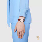 Gucci G Timeless Quartz Diamonds Pink Dial Red Leather Strap Watch For Women - YA1265017 Buy Now By Gucci