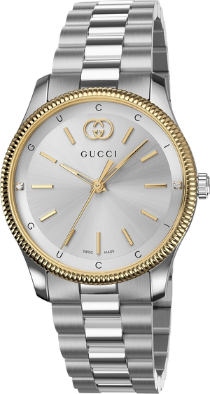 Gucci G Timeless Quartz Silver Dial Two Tone Steel Strap Watch for Women - YA1265063 Buy Now By Gucci
