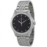 Gucci G Timeless Diamonds Black Dial Silver Steel Strap Watch For Women - YA126408 Buy Now By Gucci