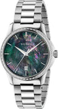 Gucci G Timeless Diamonds Mother of Pearl Blue Dial Silver Steel Strap Unisex Watch - YA126458 Buy Now By Gucci