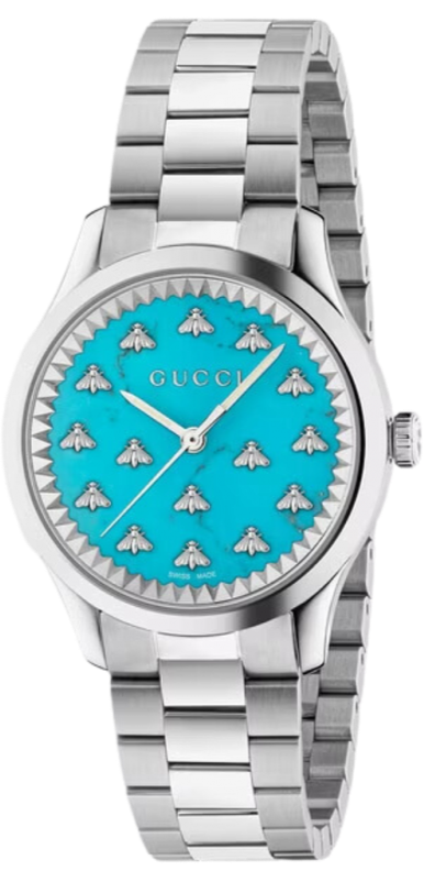 Gucci G Timeless Quartz Turquoise Dial Silver Steel Strap Unisex Watch - YA1265044 Buy Now By Gucci