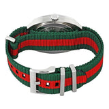 Gucci GG2570 Quartz Black Dial Green & Red Nylon Strap Watch For Men - YA142305 Buy Now By Gucci