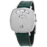 Gucci Grip Quartz Silver Dial Green Leather Strap Watch For Women - YA157404 Buy Now By Gucci