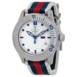 Gucci G Timeless Quartz White Dial Two Tone Nylon Strap Watch for Men - YA126239 Buy Now By Gucci