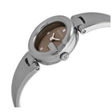 Gucci Guccissima Quartz Diamonds Brown Dial Silver Steel Strap Watch For Women - YA134503 Buy Now By Gucci