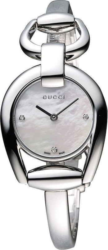 Gucci Horsebit Collection Diamonds Mother of Pearl Dial Silver Steel Strap Watch For Women - YA139506 Buy Now By Gucci