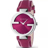 Gucci Interlocking G Quartz Pink Dial Pink Leather Strap Watch For Women - YA133321 Buy Now By Gucci