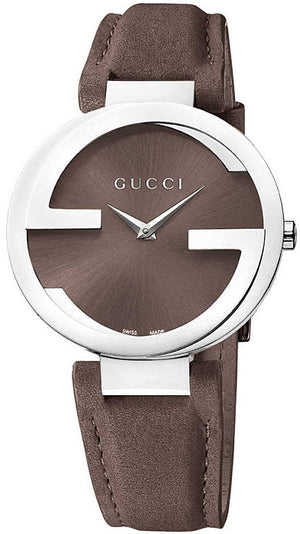 Gucci Interlocking G Brown Dial Brown Leather Strap Watch For Women - YA133319 Buy Now By Gucci