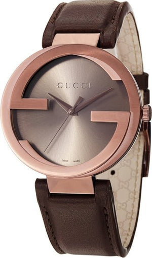 Gucci Interlocking Iconic Brown Dial Brown Leather Strap Watch For Women - YA133207 Buy Now By Gucci