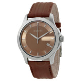 Gucci G Timeless Quartz Brown Dial Brown Rubber Strap Watch For Men - YA126403 Buy Now By Gucci