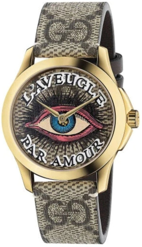 Gucci G Timeless Eye Beige Dial Beige Leather Strap Watch For Men - YA1264022 Buy Now By Gucci