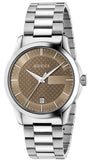 Gucci G Timeless Brown Dial Silver Steel Strap Watch For Men - YA126445 Buy Now By Gucci