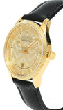 Gucci Eryx Automatic Chevron Gold Dial Black Leather Strap Watch For Men - YA126340 Buy Now By Gucci