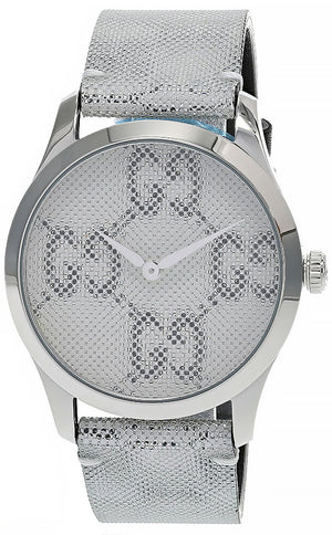 Gucci G Timeless Quartz Grey Dial Grey Leather Strap Watch For Men - YA1264058 Buy Now By Gucci